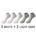 5 Pairs/Set Men's Cotton Short Socks Thin Black White Business Men Boat Sock Soft Breathable Solid Color Summer Male Ankle Socks