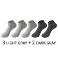 5 Pairs/Set Men's Cotton Short Socks Thin Black White Business Men Boat Sock Soft Breathable Solid Color Summer Male Ankle Socks