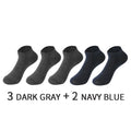 5 Pairs/Set Men's Cotton Short Socks Thin Black White Business Men Boat Sock Soft Breathable Solid Color Summer Male Ankle Socks