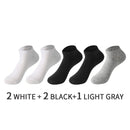5 Pairs/Set Men's Cotton Short Socks Thin Black White Business Men Boat Sock Soft Breathable Solid Color Summer Male Ankle Socks