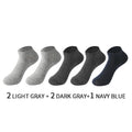5 Pairs/Set Men's Cotton Short Socks Thin Black White Business Men Boat Sock Soft Breathable Solid Color Summer Male Ankle Socks