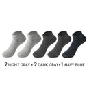 5 Pairs/Set Men's Cotton Short Socks Thin Black White Business Men Boat Sock Soft Breathable Solid Color Summer Male Ankle Socks