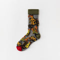 New Fashion Harajuku High Quality Creative Crystal Silk Tide Socks Sunflowers Vines Flowers Animal Fruit Glass Silk Women SockS