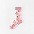 New Fashion Harajuku High Quality Creative Crystal Silk Tide Socks Sunflowers Vines Flowers Animal Fruit Glass Silk Women SockS