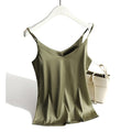Spaghetti Strap Top Women Halter V Neck Basic White Cami Sleeveless Satin Silk Tank Tops Women'S Summer 2021 Camisole Plus Size