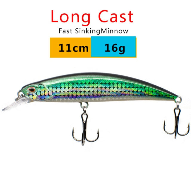 SEALURER Fishing lure 1pcs Pike Bait Minnow 11cm 10.5g Jerkbait Deep Swim Wobblers Crankbait