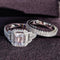 925 Sterling Silver luxury bold big wedding Rings set for bridal Women Engagement african finger christmas gift Jewelry R4428