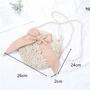 Round Straw Beach Bag Vintage Handmade Woven Shoulder Bag Raffia circle Rattan bags Bohemian Summer Vacation Casual Bags