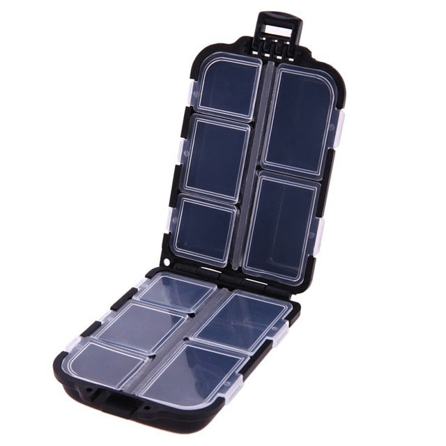 10 Compartments Fishing Lure Boxes Bait Storage Case Fishing Tackle Storage Trays Hooks Organizer Waterproof Fishing Accessory
