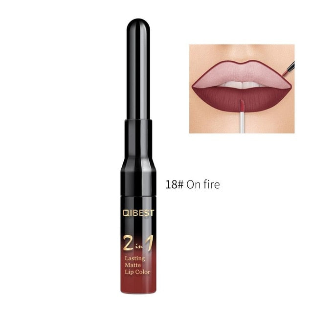 20 Color Matte Lipstick Lip Liner 2 In 1 Brand Makeup Lipstick Matte Durable Waterproof Nude Red Lipstick Lips Make Up