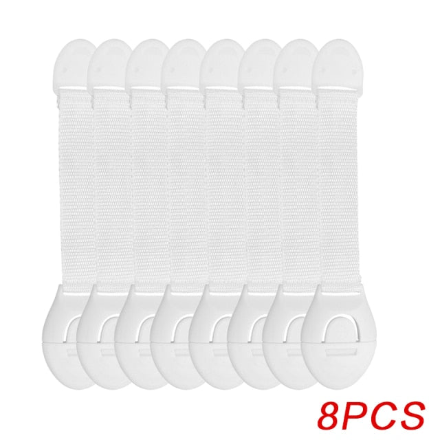 8Pcs/Lot Baby Safety Protector Child Cabinet Locking Plastic Lock Protection of Children Locking From Doors Drawers