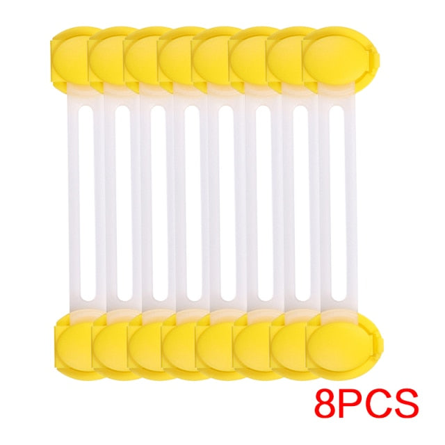 8Pcs/Lot Baby Safety Protector Child Cabinet Locking Plastic Lock Protection of Children Locking From Doors Drawers