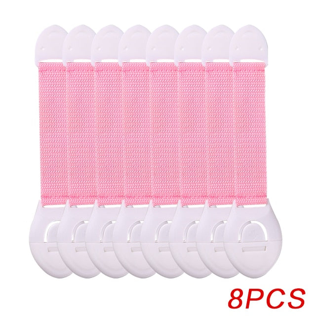 8Pcs/Lot Baby Safety Protector Child Cabinet Locking Plastic Lock Protection of Children Locking From Doors Drawers