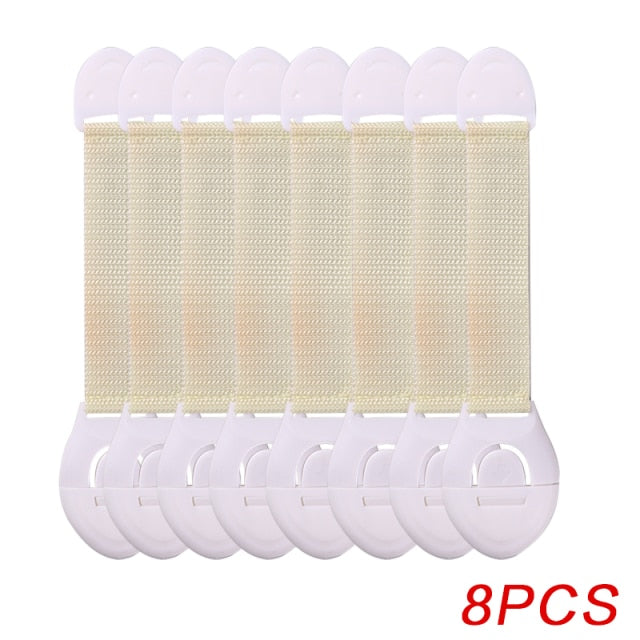 8Pcs/Lot Baby Safety Protector Child Cabinet Locking Plastic Lock Protection of Children Locking From Doors Drawers