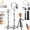 10in LED Selfie Ring Light Photography RingLight Phone Stand Holder Tripod Circle Fill Light Dimmable Lamp Trepied Makeup