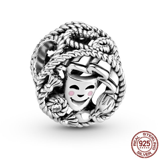 CODEDOG 100% Real 925 Sterling Silver Pink Enamel Lotus Charms Beads Fit Original Pandora Bracelet For Women Jewelry Making