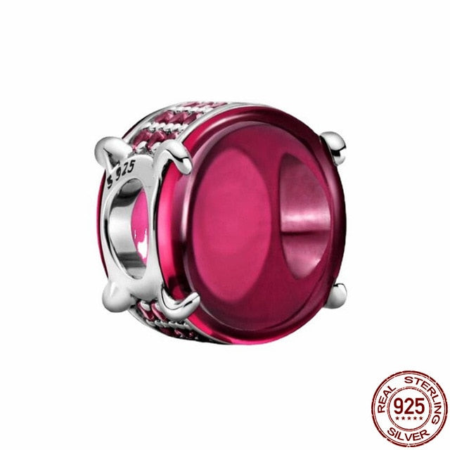 CODEDOG 100% Real 925 Sterling Silver Pink Enamel Lotus Charms Beads Fit Original Pandora Bracelet For Women Jewelry Making