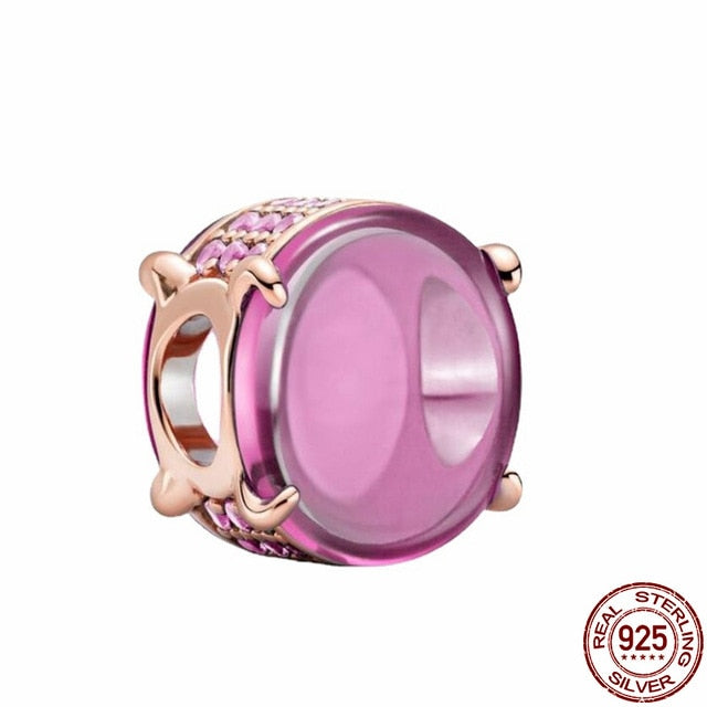 CODEDOG 100% Real 925 Sterling Silver Pink Enamel Lotus Charms Beads Fit Original Pandora Bracelet For Women Jewelry Making