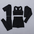 Seamless Women  yoga set Workout Gym Long Sleeve Fitness Crop Top High Waist Leggings Sport Clothing Suits