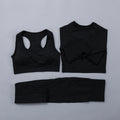 Seamless Women  yoga set Workout Gym Long Sleeve Fitness Crop Top High Waist Leggings Sport Clothing Suits