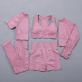 Seamless Women  yoga set Workout Gym Long Sleeve Fitness Crop Top High Waist Leggings Sport Clothing Suits
