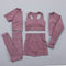 Seamless Women  yoga set Workout Gym Long Sleeve Fitness Crop Top High Waist Leggings Sport Clothing Suits