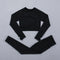 Seamless Women  yoga set Workout Gym Long Sleeve Fitness Crop Top High Waist Leggings Sport Clothing Suits