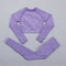 Seamless Women  yoga set Workout Gym Long Sleeve Fitness Crop Top High Waist Leggings Sport Clothing Suits