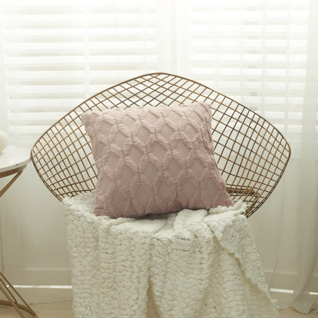 3D Rhombus Plush Pillow Cover Geometric Decorative Throw Pillow Case Soft Cozy Bed Sofa Cushion Cover for Nordic Home Fall Decor