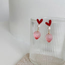 AOMU 2020 New Japan Korean Cherry Fruit Shaped Drop Earrings For Women Sweet Girls Cute Brincos Line Pendientes Jewelry Gifts