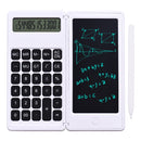 Foldable Calculator & 6 Inch LCD Writing Tablet Digital Drawing Pad 12 Digits Display with Stylus Pen Erase Button Lock Function