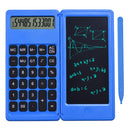Foldable Calculator & 6 Inch LCD Writing Tablet Digital Drawing Pad 12 Digits Display with Stylus Pen Erase Button Lock Function