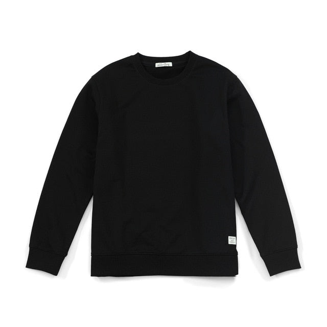 SIMWOOD 2021 Spring New Hoodies Men Casual Minimalist Sweatshirt O-Neck Embroidery Logo Plus Size Basic Pullover  SI980547