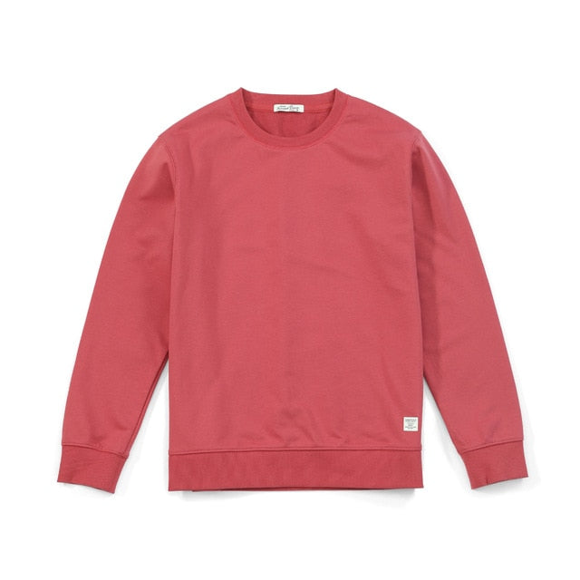 SIMWOOD 2021 Spring New Hoodies Men Casual Minimalist Sweatshirt O-Neck Embroidery Logo Plus Size Basic Pullover  SI980547