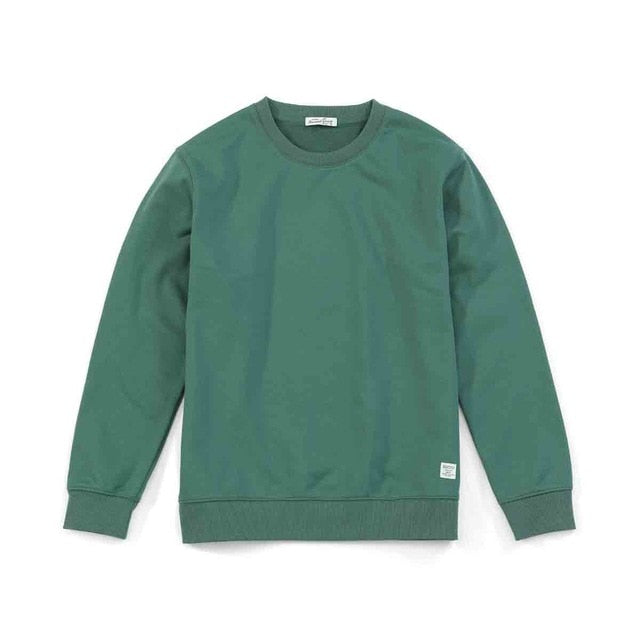 SIMWOOD 2021 Spring New Hoodies Men Casual Minimalist Sweatshirt O-Neck Embroidery Logo Plus Size Basic Pullover  SI980547