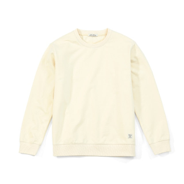 SIMWOOD 2021 Spring New Hoodies Men Casual Minimalist Sweatshirt O-Neck Embroidery Logo Plus Size Basic Pullover  SI980547