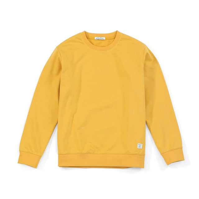 SIMWOOD 2021 Spring New Hoodies Men Casual Minimalist Sweatshirt O-Neck Embroidery Logo Plus Size Basic Pullover  SI980547