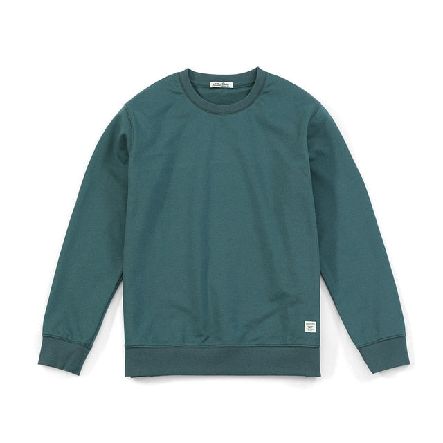 SIMWOOD 2021 Spring New Hoodies Men Casual Minimalist Sweatshirt O-Neck Embroidery Logo Plus Size Basic Pullover  SI980547