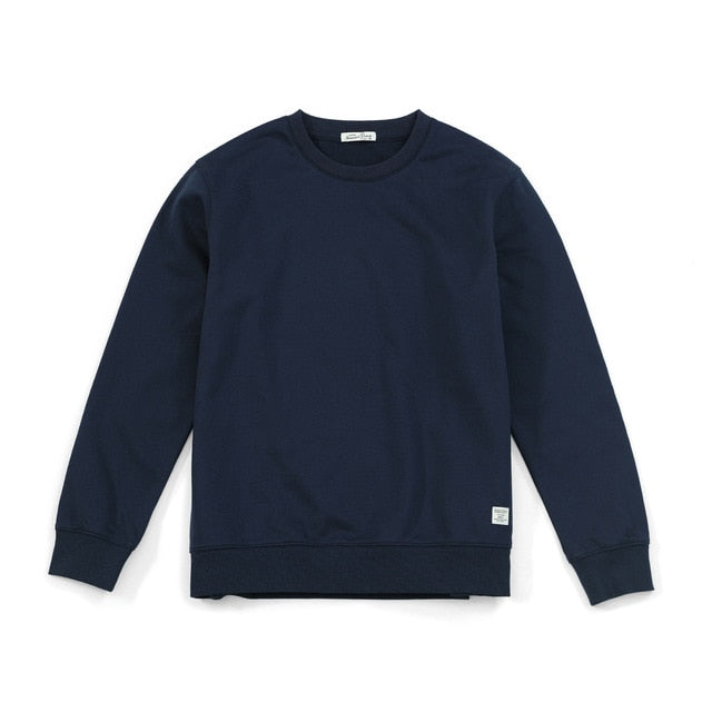 SIMWOOD 2021 Spring New Hoodies Men Casual Minimalist Sweatshirt O-Neck Embroidery Logo Plus Size Basic Pullover  SI980547