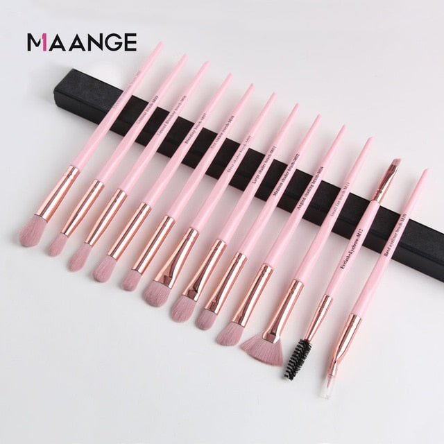 MAANGE Makeup Brushes Pro Pink Brush Set Powder EyeShadow Blending Eyeliner Eyelash Eyebrow Make up Beauty Cosmestic Brushes