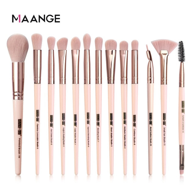 MAANGE Makeup Brushes Pro Pink Brush Set Powder EyeShadow Blending Eyeliner Eyelash Eyebrow Make up Beauty Cosmestic Brushes