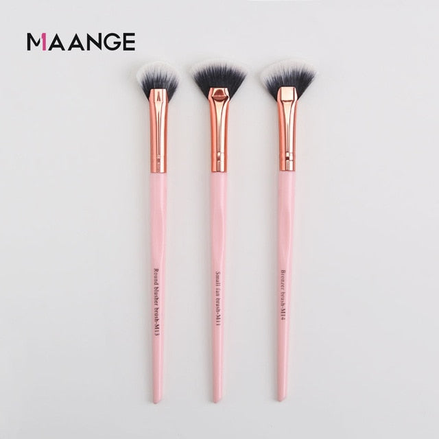 MAANGE Makeup Brushes Pro Pink Brush Set Powder EyeShadow Blending Eyeliner Eyelash Eyebrow Make up Beauty Cosmestic Brushes