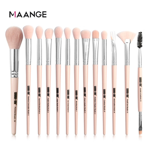 MAANGE Makeup Brushes Pro Pink Brush Set Powder EyeShadow Blending Eyeliner Eyelash Eyebrow Make up Beauty Cosmestic Brushes