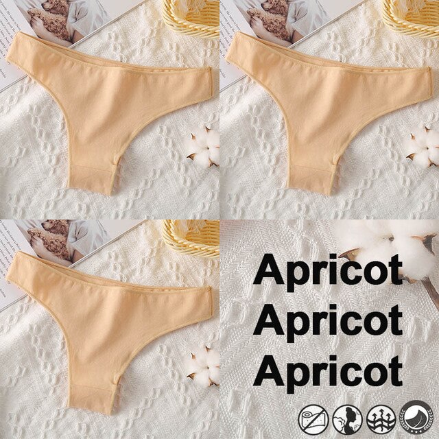M-XXL Cotton Panties Women's Thong Briefs Cotton Underwear Sexy Lingerie Panties Female Underpants G-String Girl Pantys 3PCS/Set