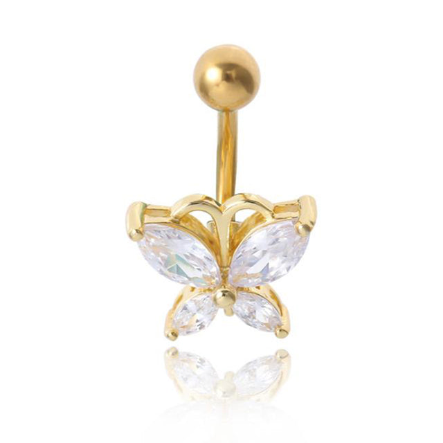 14G 316L surgical steel bar Nickel-free Retail Snake belly button ring fashion lizard lady body piercing navel belly jewelry