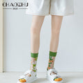 CHAOZHU Girls Cute Cartoon Fruits Sheer Kawaii Lady Women Summer Fall Avocado Lemon Pineapple Cherry Jacquard Socks Female