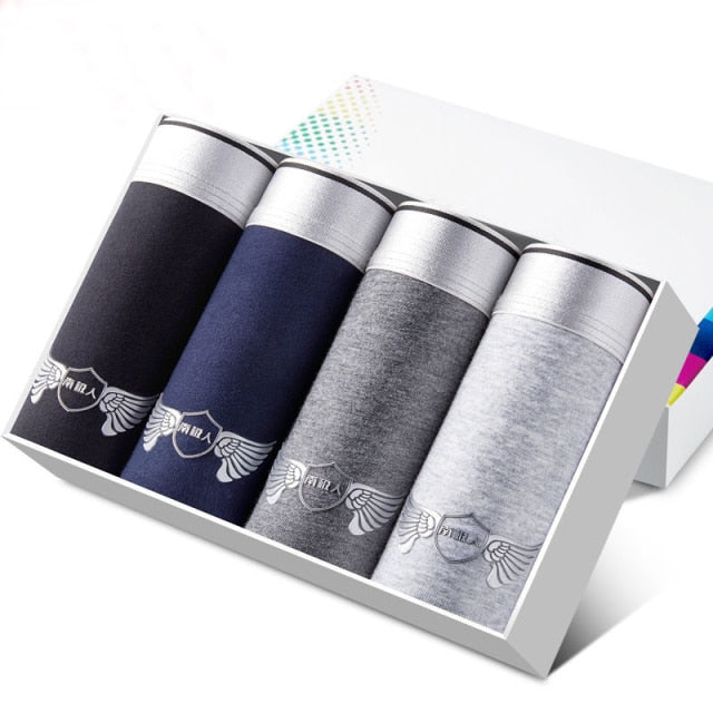 4Pcs/Lot Men's Panties Boxer Print Underwear Cotton Shorts For Male Couple Sexy Set Calecon Large Size Underpants L-5XL