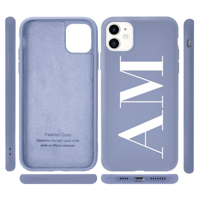 Custom Name Initial letter Diy Phone Case For iphone SE  6 6S 7 8 Plus X XS XR XS Max 11 Pro 12 Mini MAX Liquid Silicone Case