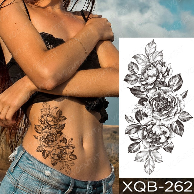 Waterproof Temporary Tattoo Sticker I Love You Flash Tattoos Lip Print Butterfly Flowers Body Art Arm Fake Sleeve Tatoo Women