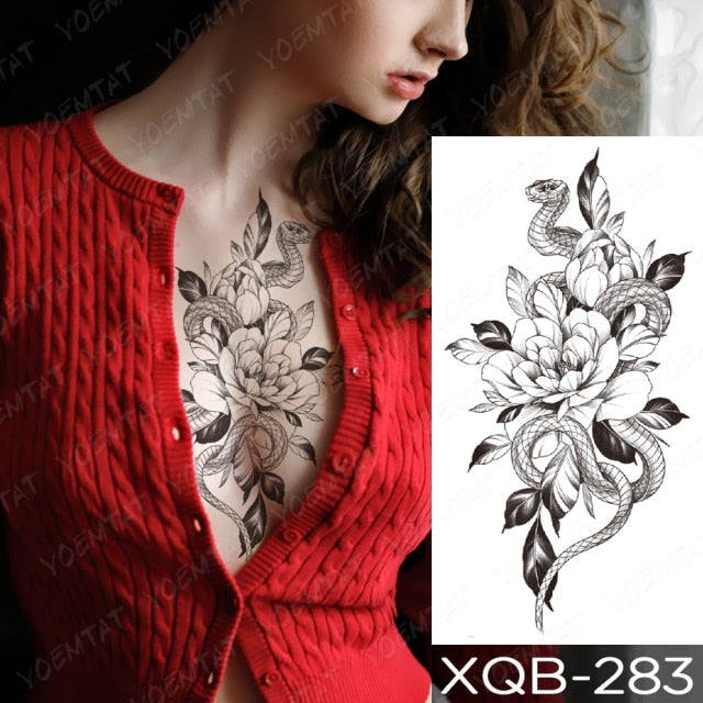 Waterproof Temporary Tattoo Sticker I Love You Flash Tattoos Lip Print Butterfly Flowers Body Art Arm Fake Sleeve Tatoo Women